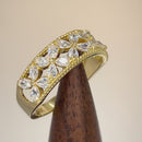Solid 14K Yellow Gold Flower CZ Ring