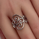 Sterling Silver Filigree Heart Ring