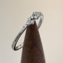 Sterling Silver Unique Dainty Cluster Round Clear Cut CZ Ring