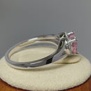 Sterling Silver Heart Shape Pink CZ Ring