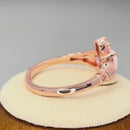 Sterling Silver Rose Gold Claddagh White Lab Opal CZ Ring