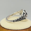 Sterling Silver Austere Oval Cut Champagne CZ Ring