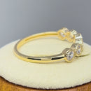 Solid 14K Gold Beaded Half Eternity Round CZ Ring