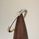 Solid 14K Gold Dainty Baguette CZ Stackable Ring