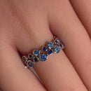 Sterling Silver Eternity Bubbles Aqua Blue Spinel CZ Ring