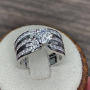 Sterling Silver Elegant Engagement Set CZ Ring