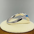 Sterling Silver Chevron V Blue Lab Opal Ring