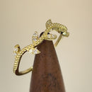 Solid 14K Yellow Gold Vine 0.14 ct. Diamond Ring