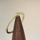 Solid 14K Yellow Gold Thin Stackable Rope and Diamond Ring