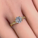 Solid 14K Gold Twisted Solitaire CZ Ring