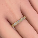 Solid 14K Yellow Gold Cluster Round Cut CZ Ring