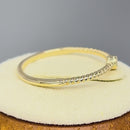Solid 14K Yellow Gold Thin Stackable Rope and Diamond Ring