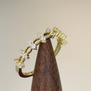 Solid 14K Yellow Gold Double Round Clear CZ Ring