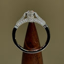 Sterling Silver Dainty Cathedral Round Cut Clear CZ Engagement Ring