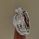 Sterling Silver Elegant Engagement Set CZ Ring