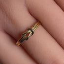 Solid 14K Gold Double Knot Rope Ring