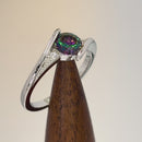 Sterling Silver Stuck In Between Rainbow CZ Ring