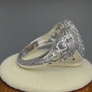 Sterling Silver Heart Plumeria Ring