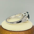 Sterling Silver Black Oval Lab Opal CZ Ring