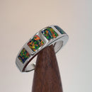 Sterling Silver 5 Bar Black Lab Opal Ring