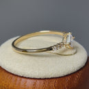 Solid 14K Yellow Gold Simple Princess Cut CZ Ring