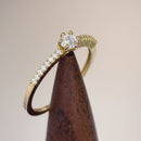 Solid 14K Gold Clear CZ Engagement Ring