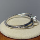 Sterling Silver Round Cut Engagement Blue CZ Ring