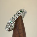 Sterling Silver Braided Eternity Green CZ Ring