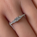 Sterling Silver Dainty Round Trio Cut Clear CZ Engagement Ring