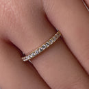 Solid 14K Yellow Gold Half Eternity Clear CZ Ring