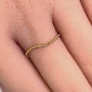Solid 14K Yellow Gold Curved Rope Ring