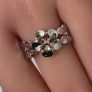 Sterling Silver Triple Plumeria Ring