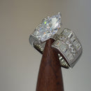 Sterling Silver Marquise Engagement CZ Ring