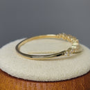 Solid 14k Yellow Gold Simple Cluster Round Clear CZ Ring