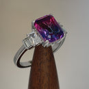 Sterling Silver Bicolor Blue Purple Ombre CZ Ring