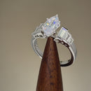Sterling Silver Vintage Marquise Cut Engagement CZ Ring