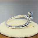 Sterling Silver Dragonfly Aqua Blue CZ Ring