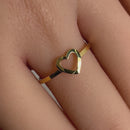 Solid 14K Yellow Gold Heart Outline Ring