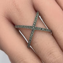 Sterling Silver X Marcasite Ring