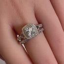 Sterling Silver Clear CZ Vintage Engagement Ring Set