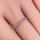 Solid 14K White Gold Round Cut Half Eternity CZ Ring