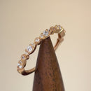 Solid 14K Rose Gold Thin Elegant Round Clear CZ Ring