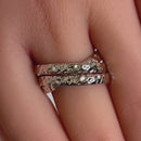 Sterling Silver Hammered Tri-Band Ring