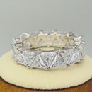 Sterling Silver Eternity Triangle Clear CZ Ring