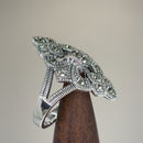 Sterling Silver Fleur-de-lis Marcasite Ring