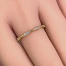 Solid 14K Gold Dazzling Half Eternity Band