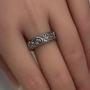 Sterling Silver Floral Band Ring