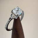 Sterling Silver Square Clear Celtic CZ Ring