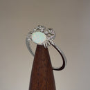 Sterling Silver Crab White Lab Opal Ring