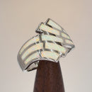 Sterling Silver Crooked White Lab Opal Ring